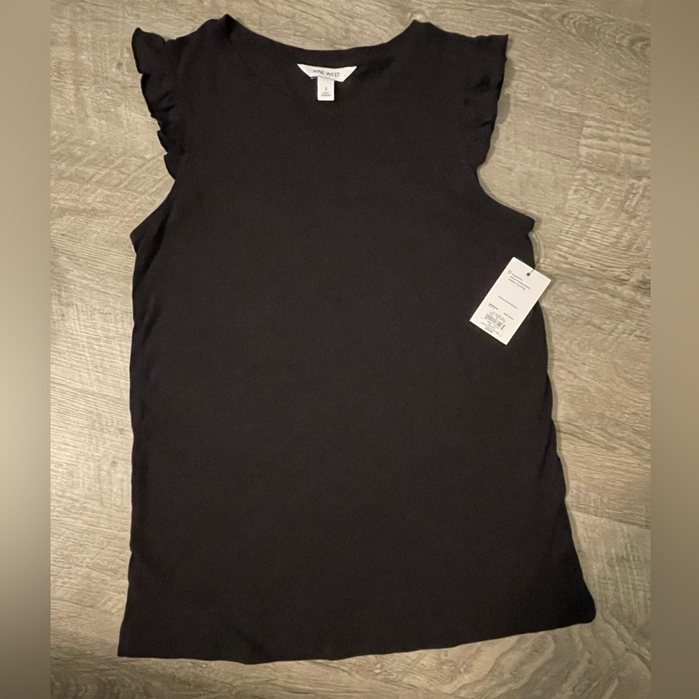 Nine West Black Sleeveless Top Size Small